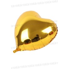 Yenilig Altın Sarısı Kalp Folyo Balon 45 cm Helyum ve Hava ile Şişirilebilir