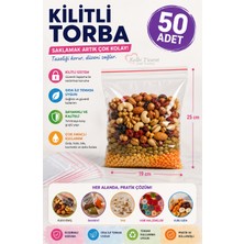 Kalbi Ticaret Kilitli Torba 19X25 cm 50'li Kilitli Naylon Poşet Şeffaf Torba Buzdolabı Poşeti