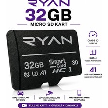 Ryan 32GB Micro Sd Hafıza Kartı U3 V30 A1 Sdhc 4K Video Destekli Yüksek Hızlı Telefon Kamera Drone Hafıza Kartı