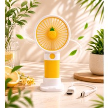 Mini Vantilatör USB Şarjlı -3 Kademeli Üfleme ( Sarı )