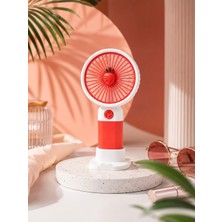 Mini Vantilatör USB Şarjlı -3 Kademeli Üfleme ( Kırmızı )