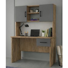 Noiss Home Decor LATRE ÇALIŞMA MASASI - ANTIK CAM & ANTRASİT - 2 KAPAKLI - 1 ÇEKMECELİ