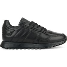 Ziya, Erkek Hakiki Deri Sneaker 1631026Z113 Siyah