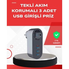Armüz 2500W Güç Destekli Akım Korumalı Priz – 3 USB Çıkışlı