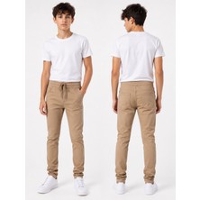 Dıgıl Kids Ribana Bel Kanvas  Lise Boy Okul Pantalonu Likralı Unisex