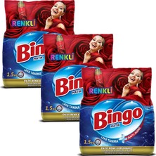Bingo Renkli Toz Çamaşır Deterjanı 1,5 kg x 3 Adet