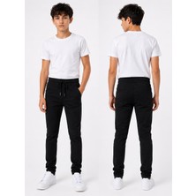 Dıgıl Kids Ribana Bel Kanvas  Lise Boy Okul Pantalonu Likralı Unisex