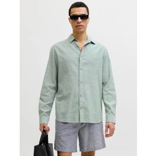 Jack & Jones Jjesummer Lınen Blend Shırt L/s Sn Green