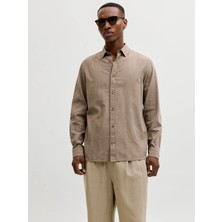 Jack & Jones Jjesummer Lınen Blend Shırt L/s Sn Falcon