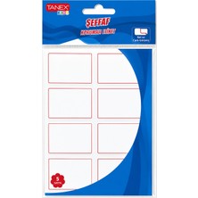 Tanex  Şeffaf Korumalı Etiket 34 x 52 mm Kırmızı 5 Sayfa