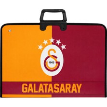 Galatasaray Lisanslı Parçalı Amblem Baskılı Proje Çantası - Askılı Fermuarlı Resim Çantası 35X50 cm
