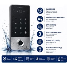 Sarkey SR-261 Em-W IP68 Wifi Tuya Video Interkomlu Parmak Izi Şifreli Proximity Kart Okuyucu 125 Khz