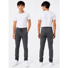 Dıgıl Kids Ribana Bel Kanvas  Lise Boy Okul Pantalonu Likralı Unisex