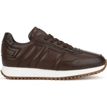 Ziya, Erkek Hakiki Deri Sneaker 1631026Z113 Kahve
