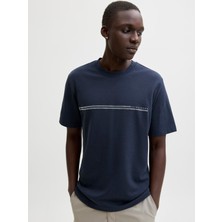 Jack & Jones Jcofusıon Chest Brand Tee Ss Crew Noos Outer Space
