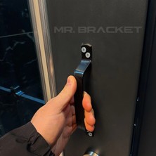 Mr.Bracket Dekoratif Siyah Çelik Tutma Kulpu 215MM - Dayanıklı Bina Bahçe Kapısı Okul Dış Mekan Metal Kapı Kolu