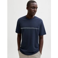Jack & Jones Jcofusıon Chest Brand Tee Ss Crew Noos Outer Space