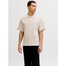 Jack & Jones Jjeharrıson Structure Polo Ss Ln Moonbeam