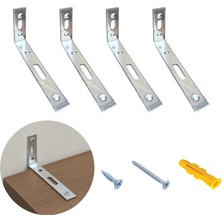 Mr.Bracket Deprem Dolap Sabitleme Aparatı Seti 5X11CM - Mobilya Gardırop Eşya Duvara Sabitleyici L Gönye Demiri