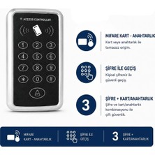 Sarkey SR-204 Mf Mifare Kartlı ve Şifreli Geçiş Sistemi Rfıd Kart Okuyucu 13.56 Mhz