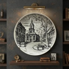 Eski Yeni Antik Almanya Saarbrücken St. Johann Bazilikası Dekoratif Porselen Duvar Tabağı 27 cm | Limitli Üretim
