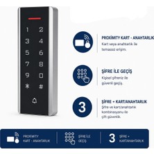Sarkey SR-205 Em Kartlı ve Şifreli Geçiş Sistemi Proximity Rfıd Kart Okuyucu 125 Khz