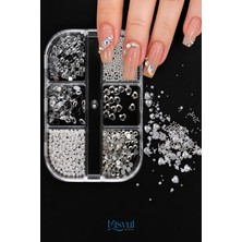 Misyul Tırnak Süsleme Inci ve Kristal Taş Charm Seti 6'lı Nail Art Tırnak Süslemesi