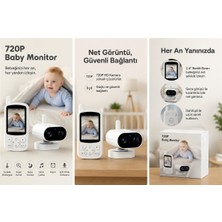 720P Kablosuz Bebek Kamerası | 2.4'' Ekranlı Baby Monitor | Gece Görüşlü | Çift Yönlü Konuşma | Sıcaklık Göstergeli | Ninni Özellikli