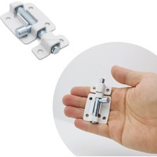 Mr.Bracket Beyaz Dekoratif Çelik Mavzer Sürgü 7cm No:1 - Kapı Arkası Pencere Dolap Kapak Çekmece Sürgüsü Kilit