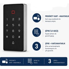 Sarkey SR-208 Em Kartlı ve Şifreli Geçiş Sistemi Rfıd Proximity Kart Okuyucu 125 Khz 2000 Kullanıcı