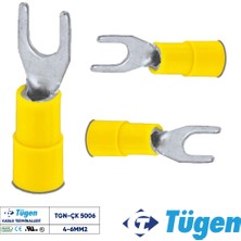 Tügen 4-6mm2 M5 Çatal Kablo Ucu ( 1 Kutu 100 Adet )