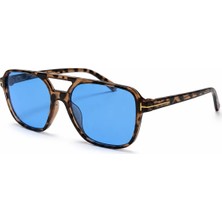 Toz Vintage Parento Mavi Cam Leopar Desenli  Pilot Vintage Retro Unisex Güneş Gözlüğü