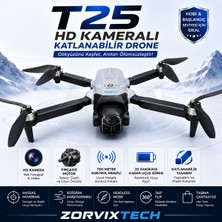 T25 Hd Kameralı Katlanabilir Drone Profesyonel Hava Çekim