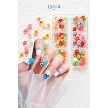 Misyul Tırnak Süsleme Renkli Papatya Charm Seti 6'lı Nail Art Tırnak Süslemesi
