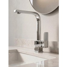 Ralken Kare Model Krom Banyo Lavabo Bataryası Musluğu - %100 Pirinç, Paslanmaz, Ağır Gövde