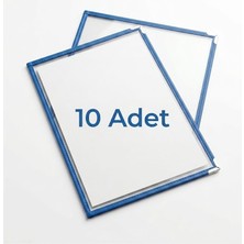 Seze A4 Evrak Şömizi - 10'lu Paket Şeffaf Mavi Şömiz - Ofis Sunum Dosyası