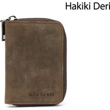 Gönderi(r) Kadın Kahve Crazy  Hakiki Deri Dikey Kartlık