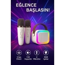 Empressco Taşınabilir Bluetooth Karaoke Hoparlör, Rgb LED Işık ve 5 Ses Efektiyle