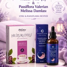 Çare Burada Huzurlu Uyku & Rahatlama Seti (Huzur Otlu Çay 45'li & Passiflora, Valerian, Melissa Damla 50 Ml)