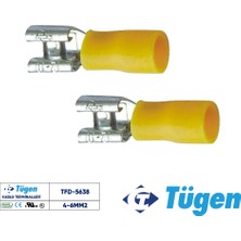 Tügen 4-6mm2 / 6,4x0,8 Yarım Izoleli Dişi Kablo Ucu ( 1 Kutu 100 Adet )