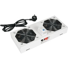 Lande 2’li Fan Modülü | Termostatlı, Switchli Anahtarlı | Duvar Tipi | Açık Gri (Ral 7035)
