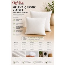 Ogmiva 2'li Kare Kırlent Içi Yastık 10 Farklı Ölçü Seçeneği | Uzun Ömürlü, Nefes Alan Elyaf Dolgu, Makinede Yıkanabilir