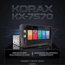 Korax KX-7570 Double Din Dokunmatik Ekran Araç Multimedya Teyp - Bluetooth, Mp5, Fm Radyo