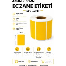 Toscana 40X60 mm Eczane Etiketi 500 Sarım (10 Rulo)