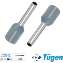 Tügen 4,00MM Izoleli Yüksük Gri ( 1 Kutu 500 Adet )