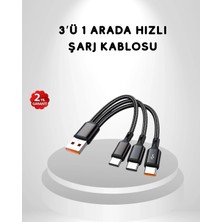 Armüz 3’ü 1 Arada Hızlı Şarj Kablosu Ios Android Type-C Uyumlu ve Dayanıklı