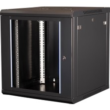 LANDE - 12U 19" Duvar Tipi Rack Kabinet – Genişlik: 600 mm | Derinlik: 600 mm – Siyah