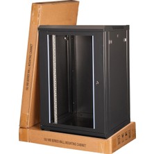Lande - 15U 19" Duvar Tipi Rack Kabinet – Genişlik: 600 mm | Derinlik: 450 mm – Siyah (Demonte)