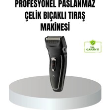 Armüz Profesyonel Şarjlı Saç ve Sakal Tıraş Makinesi – Çelik Bıçaklı, Ayarlanabilir Başlıklı, Kablosuz