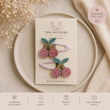 Simli Kiraz Model Kız Çocuk Çıtçıtlı Toka